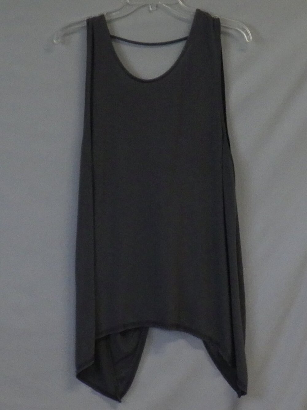 Ethereal Charcoal Grey Asymmetrical Tank Top